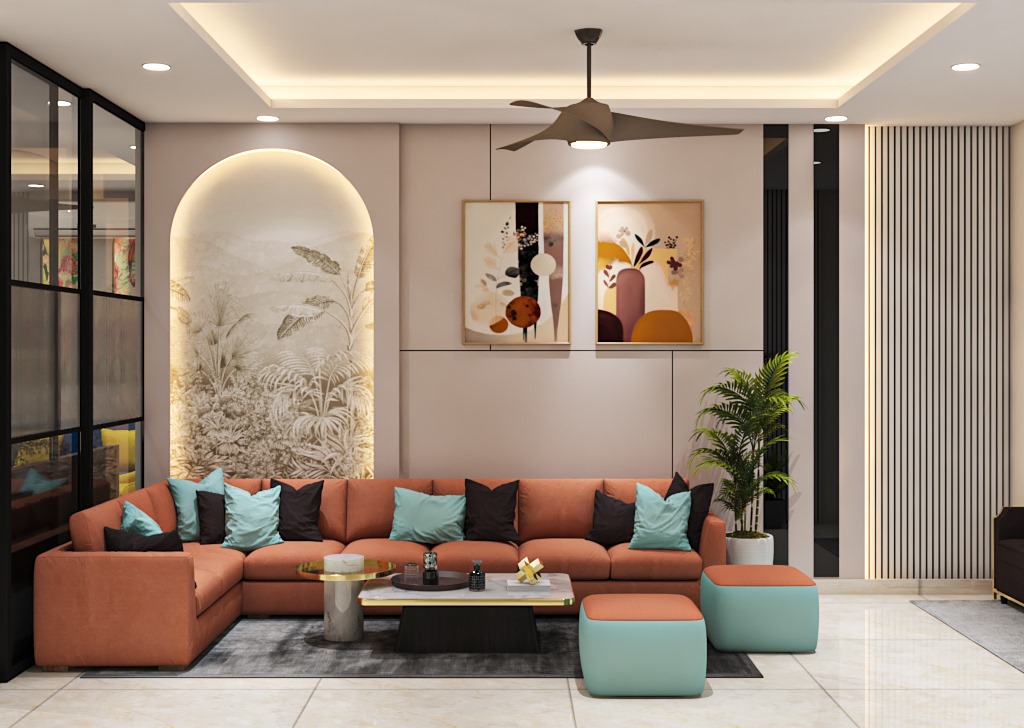 Modern Living Room in a City Apartment