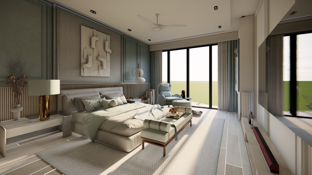 Elegant living room with sophisticated furniture
